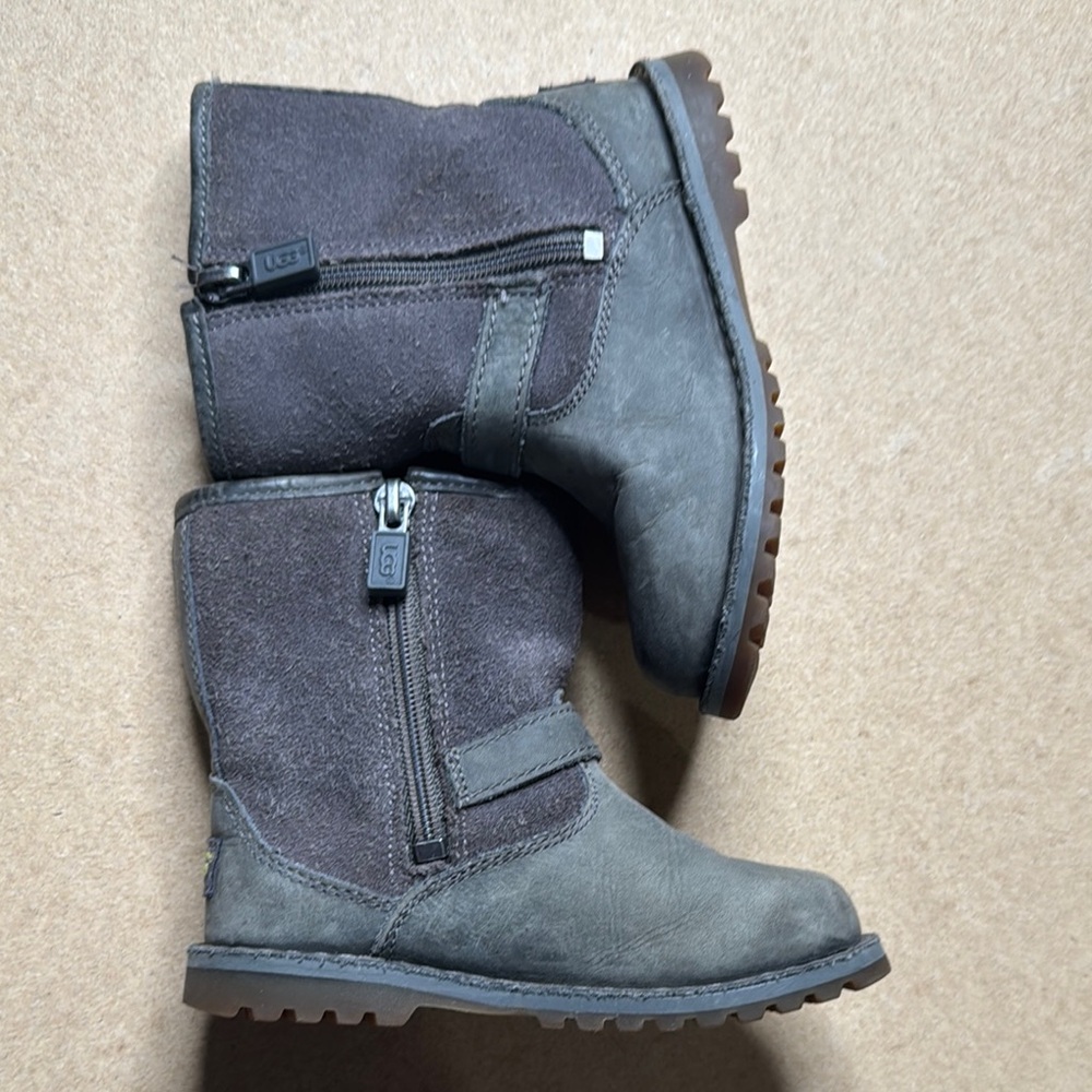 UGG Gray Moto Buckle Boot Toddler Girls Size 7 - Picture 2 of 12